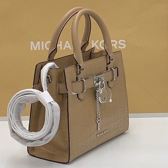 MICHAEL KORS
Hamilton Small Crocodile Embossed Faux Leather Satchel
Camel 
NWT - Picture 2 of 16
